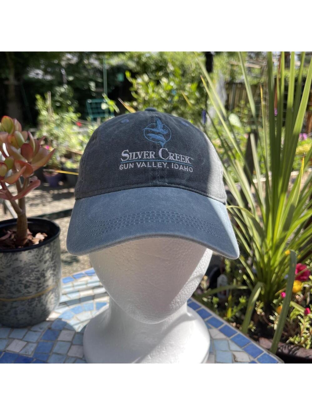 Silver Creek Sun Valley Idaho Gray Blue Adjustable Baseball Cap